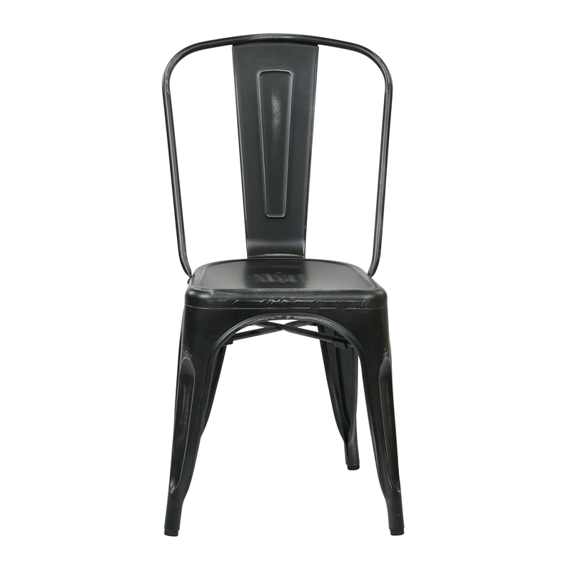 Bristow Armless Chair in Antique Black Finish 4 Pack