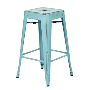 Bristow 26 inch Antique Metal Barstool Antique Sky Blue Finish 4 Pack
