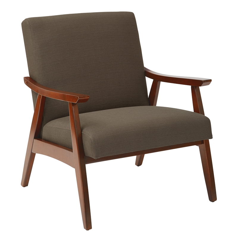 Davis Chair in Klein Otter Brown Fabric with medium Espresso frame