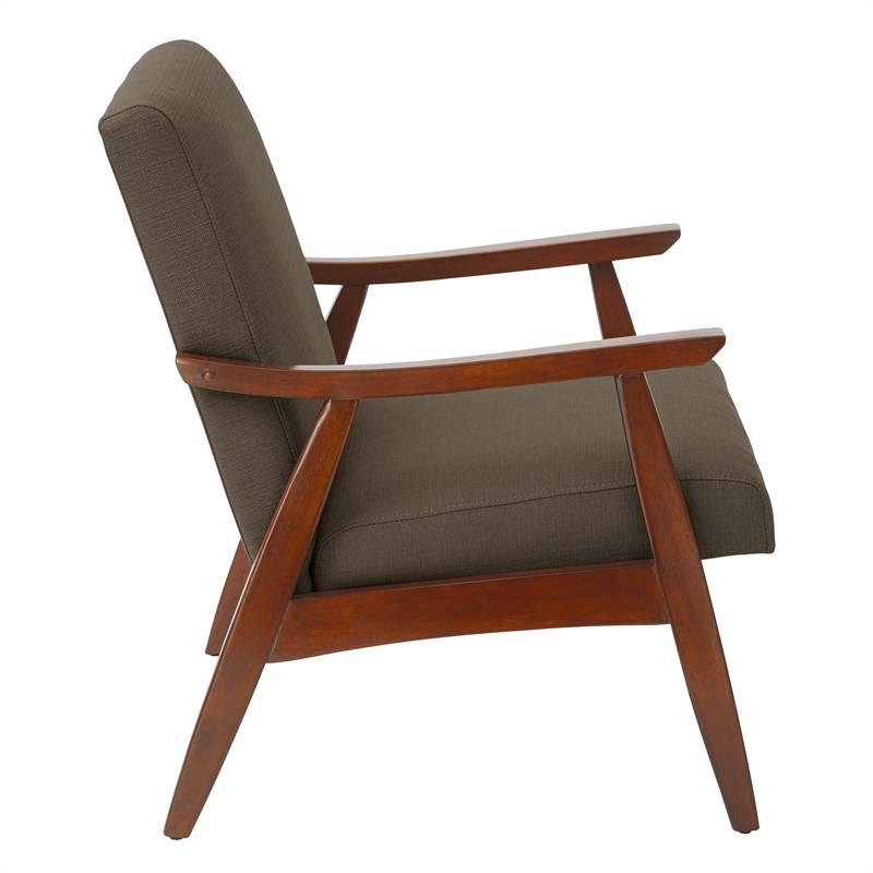 Davis Chair in Klein Otter Brown Fabric with medium Espresso frame