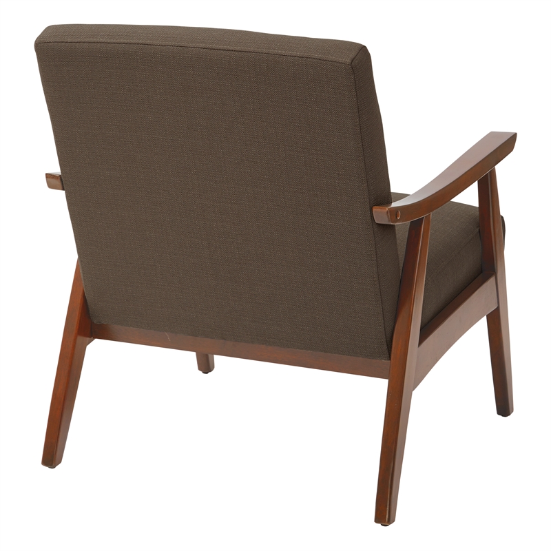 Davis Chair in Klein Otter Brown Fabric with medium Espresso frame