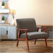 Davis Chair in Klein Otter Brown Fabric with medium Espresso frame
