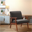 Davis Chair in Klein Charcoal Gray Fabric with Medium Espresso frame