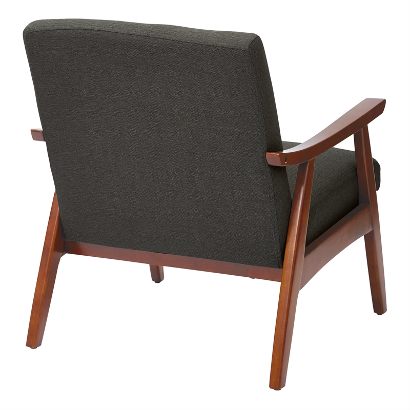 Davis Chair in Klein Charcoal Gray Fabric with Medium Espresso frame