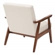 Davis Chair in Linen Beige fabric with Medium Espresso frame