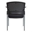 Titanium Finish Visitors Black Chair with Arms and Ventilated Plastic Back
