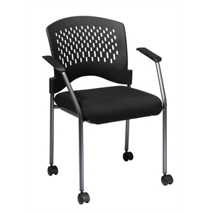 black plastic coal free flex rolling visitor chair