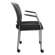 Black Plastic Coal Free Flex Rolling Visitor Chair