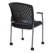 Black Plastic Coal Free Flex Rolling Visitor Chair