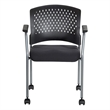 Black Plastic Coal Free Flex Rolling Visitor Chair