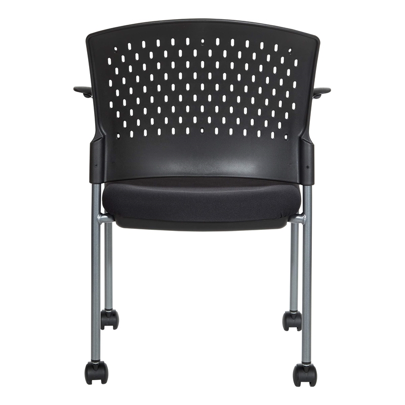 Black Plastic Coal Free Flex Rolling Visitor Chair