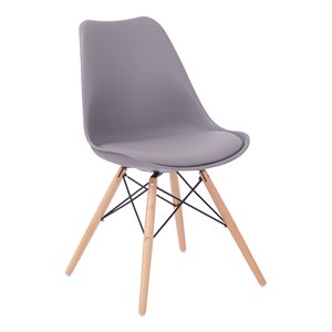 Allen Guest Chair in Gray with Natural Wood Base