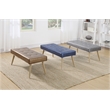 Amity Bench in Sizzle Copper Fabric with Solid Wood Legs