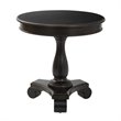 Avalon Hand Painted Round Accent table in Antique Black Finish
