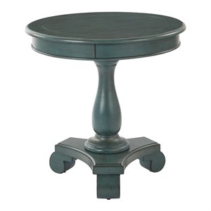 Avalon Hand Painted Round Accent table in Caribbean Green Finish