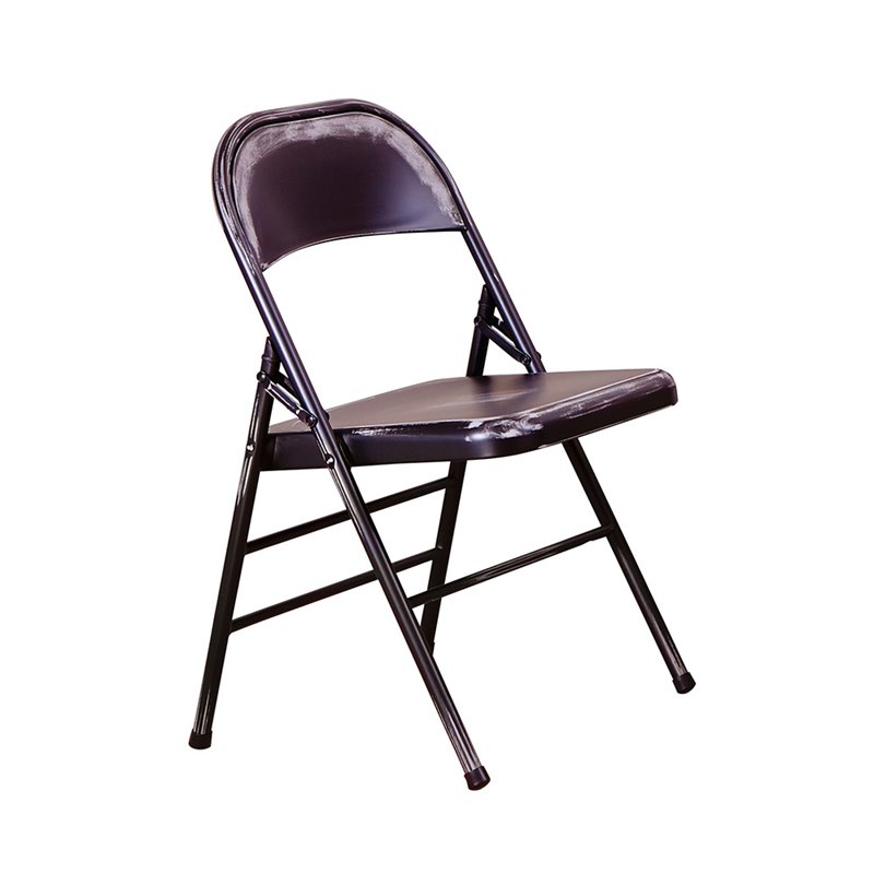 black steel folding chairs