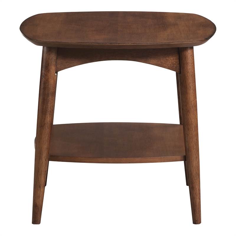 Copenhagen Wood and Wood Veneer Accent Table in Walnut Brown