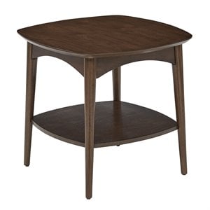 copenhagen wood and wood veneer accent table in walnut brown