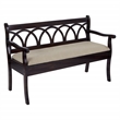 Coventry Storage Bench in Antique Black Frame and Beige Fabric Seat Cushion