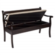 Coventry Storage Bench in Antique Black Frame and Beige Fabric Seat Cushion