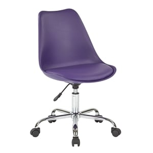 Emerson Office Faux Leather Chair with Pneumatic Chrome Base in Purple