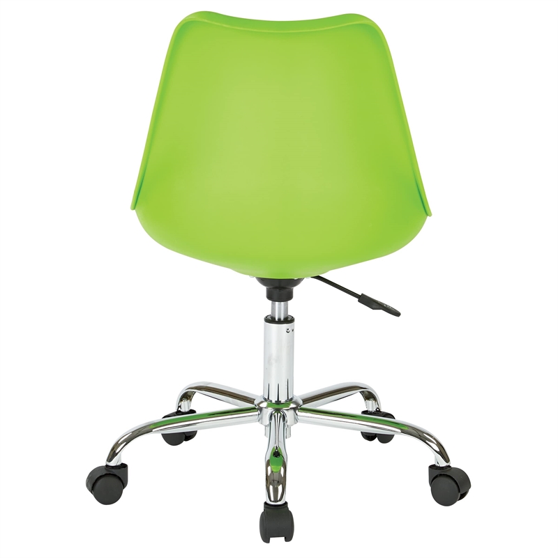 Emerson Office Faux Leather Chair with Pneumatic Chrome Base in Green