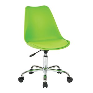 Emerson Office Chair with Pneumatic Chrome Base in Green