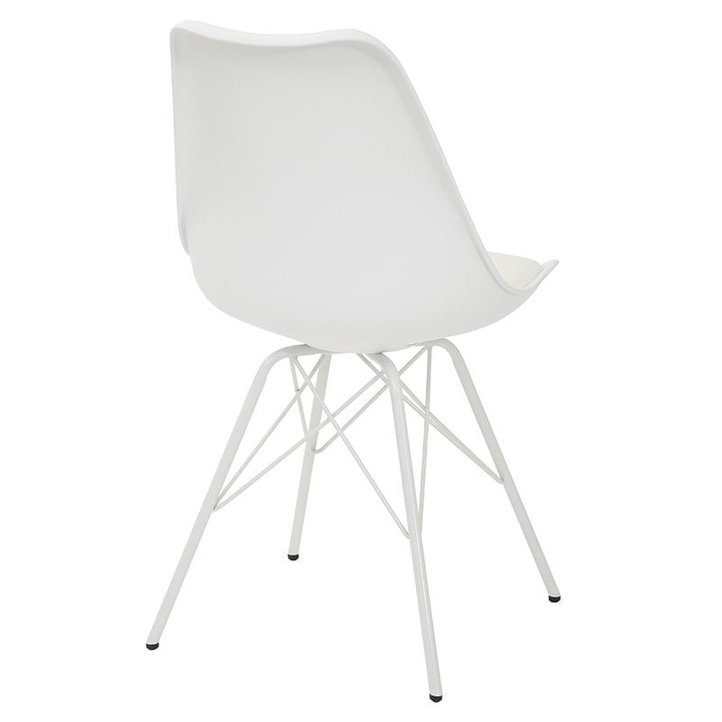 Emerson White Side Chair with 4 Leg Base