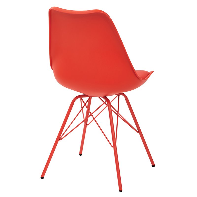 Emerson Red Side Chair with 4 Leg Base by OSP Home Furnishings