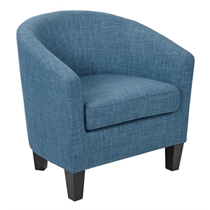 Ethan Fabric Tub Chair in Blue Denim with Espresso Legs