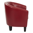 Ethan Tub Faux Leather Chair in Cranberry Red with Espresso Legs