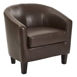 OSP Home Furnishings Ethan Coca Brown Fabric Tub Chair with Espresso Legs