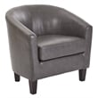 Ethan Pewter Fabric Tub Chair with Dark Espresso Wood Legs