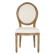 Lillian Oval Back Chair in Linen Beige Brushed Frame