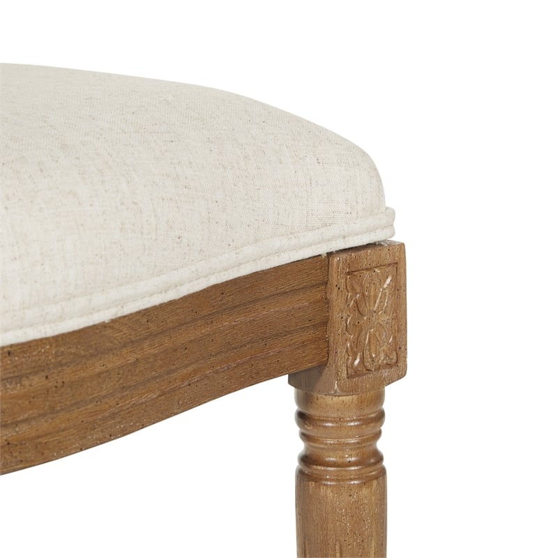 Lillian Oval Back Chair in Linen Beige Brushed Frame