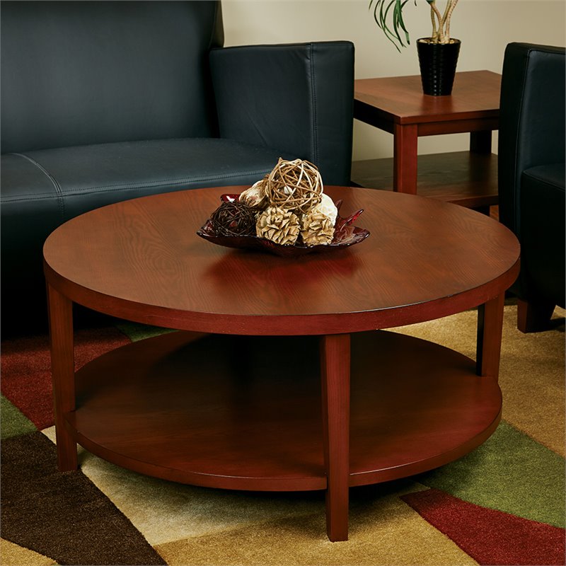 Merge 36 inch Round Coffee Table in Cherry Finish - MRG12-CHY