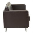OSP Home Furnishings Pacific LoveSeat Sofa In Espresso Faux Leather