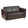 OSP Home Furnishings Pacific LoveSeat Sofa In Espresso Faux Leather