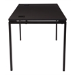60 Inch Writing Desk with Black Laminate Top and Black Finish Metal Legs