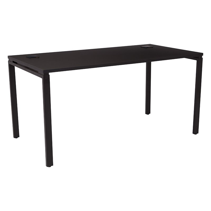 60 Inch Writing Desk With Black Laminate Top And Black Finish
