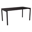 60 Inch Writing Desk with Black Laminate Top and Black Finish Metal Legs