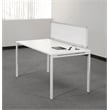 60 inch Writing Desk with White Laminate Top and White Finish Metal Legs
