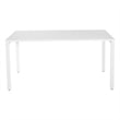 60 inch Writing Desk with White Laminate Top and White Finish Metal Legs