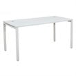 60 inch Writing Desk with White Laminate Top and White Finish Metal Legs