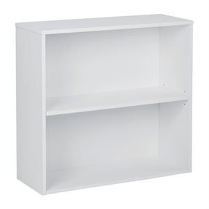 osp home furnishings prado 30 inch 2 shelf white bookcase engineered wood