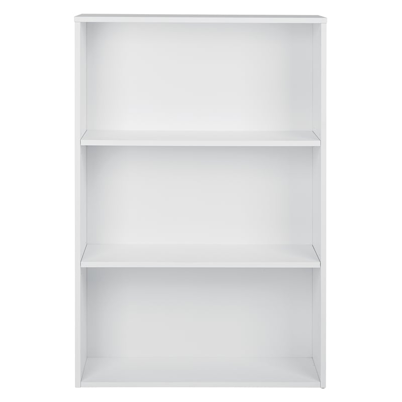 OSP Home Furnishings Prado 48 inch 3 Shelf White Bookcase Engineered Wood