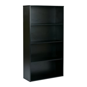 prado 60 inch 4 black shelf bookcase in engineered wood