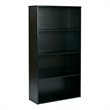 Prado 60 inch 4 Black Shelf Bookcase in Engineered Wood