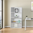 Prado 60 inches 4 Shelf Bookcase in White Engineered Wood