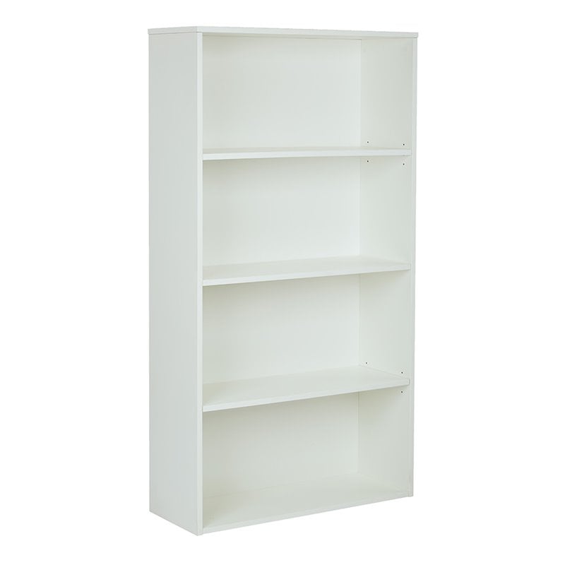 Prado 60 inches 4 Shelf Bookcase in White Engineered Wood